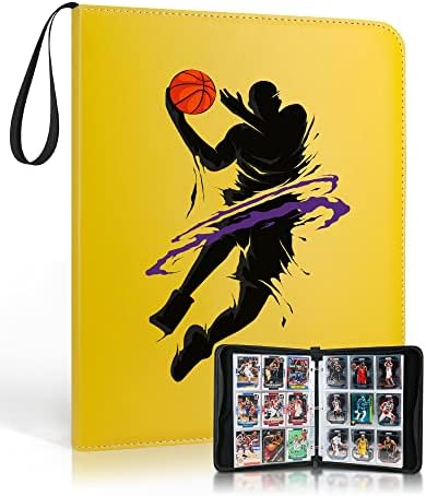 Basketball Trading Card Binder, Fit 900 Sport Cards 3 Ring Binder Book with 50 Binder Sheets, 9 Pocket Card Sleeves Album for Birthday Christmas New Year Gift for All Cards Collectors (BSK001)