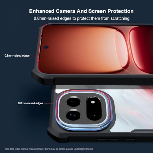 Image of NSTAR Shock Proof Clear Protective Back Case for iQOO 15 5G | Acrylic Crystal Clear 360 Degree Protection- (PC & TPU, Black Bumper)