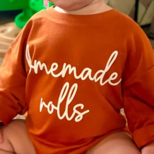 Homemade Rolls Baby Outfit - Thanksgiving Bubble Romper Long Sleeve Gift One-piece Newborn Toddler3