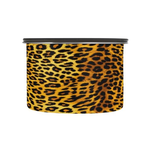 Envase hermético de acero inoxidable con diseño de leopardo
