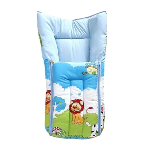 Image of 3-in-1 Baby Bed, Sleeping Bag & Carry Nest - Portable Cotton Bassinet for Newborns & Infants, Unisex Baby Bedding for Travel & Home, Soft & Breathable, 0M+ (P-Multi Colour Lion)