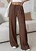 PRETTYGARDEN Womens Palazzo Pants Summer Fashion 2026 High Waisted Wide Leg Drawstring Flowy Beach Trousers with Pockets (Brown,XX-Large)
