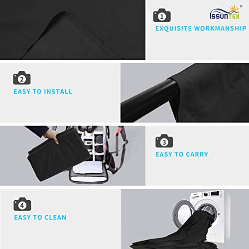 Issuntex 10X20 Ft Background Muslin Backdrop, Photo Studio, Collapsible High Density Screen For Video Photography And Television-Black #TOP3