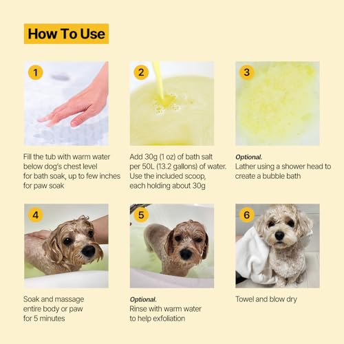 Image of PetO'Cera Hot Spring Bath for Dogs, Alps Onsen Water, Soothes Dry, Itchy, Inflamed Skin, Conditions Coat, Anti-Lick Paw Soak, Hypoallergenic, Tear-Free, No-Rinse Dog Spa, 1.05oz, Dog Grooming, 3.3 lbs
