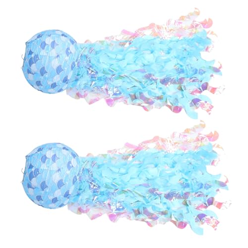 ibasenice 2 Piezas Farolillos De Medusas Linternas Decoración Temática Del Océano Sky-blue