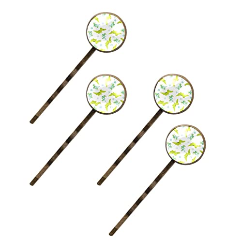 Barrettes à cheveux anti-glisse dinosaure Coco vert | Pince latérale femme lot de 4