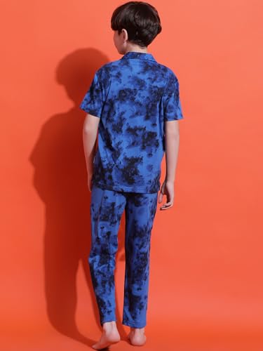 Image of Li'l Tomatoes Boys 100% Cotton Night Suit | Summer Printed Shirt & Shorts Set | Soft & Breathable Sleepwear | 9-16 Years