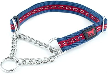 Tuff Pupper Martingale Collar for Dogs is Perfect for Training | No Pull Dog Collar with Adjustable Gentle Nylon & Steel Chain | Convenient Sizing for All Breeds