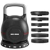 HXD-ERGO Adjustable Kettlebell Weight Set-Quickly Adjusts 7 Weights,Ergonomic kettlebell sets for Home Gym (Black)
