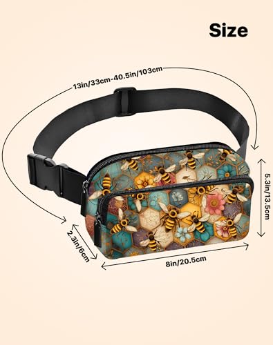 Image of Bee Fanny Pack for Women Belt Bag Fashion Everywhere Waist Pouch Lightweight Crossbody Bags with Adjustable Strap
