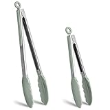 Calidad superior: las pinzas de cocina Hotec están fabricadas con acero inoxidable de alta calidad, resistente, resistencia al calor, antioxidante, anticorrosión, peso ligero, fácil de manejar, como nuevas para siempre. Estas pinzas para cocinar vienen en 2 tamaños, 9 y 12 pulgadas.