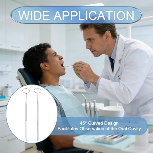 2 PCS Oral Mundspiegel, Edelstahl Mundzahnspiegel Antibeschlag Zahnarztspiegel Oral Mirror Spiegel Hunde Mundspiegel Verlängerungswerkzeug Auch Handlich für Zahnärzte und Wimpernverlängerungen