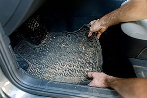 Image of Auto Hub Anty-Skid Rubber Car Floor Mats for Tata Tiago,Automotive Floor Mats - Smoke-Set of 5