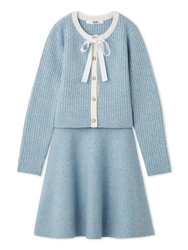 [ファーファー] ボウタイトリムニットセットアップ RWNO255038 レディース BLU Free Size (B0FQ544HJJ) Amazon価格推移・価格追跡
