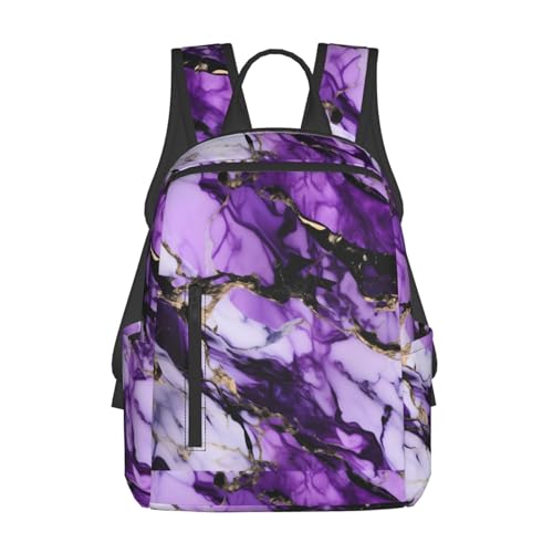 Sac à dos léger marbre violet au confort durable pour vos voyages actifs