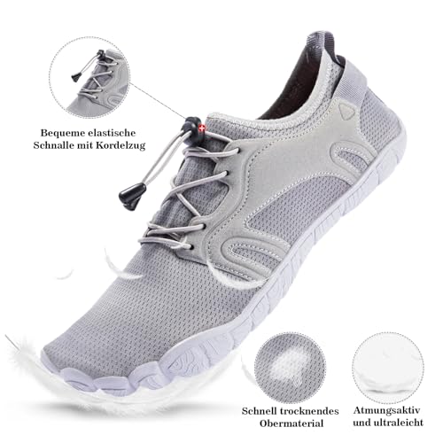Image of Men's Hike Barefoot Quick-Dry Sports Shoes Wide Toe Aqua for Swim Diving Surfing Kayaking Pool Beach Walking