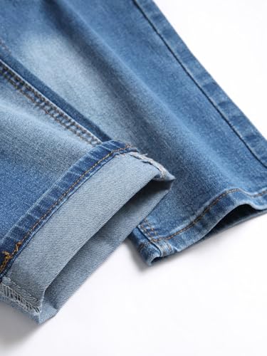 Mens Jeans Slim Fit Stretchy Straight Leg Streetwear Light Wash Summer Skinny Ripped Jeans2