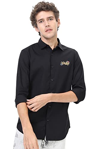 Image of KETCH Men Cotton Slim Fit Solid Full Sleeve Shirt
