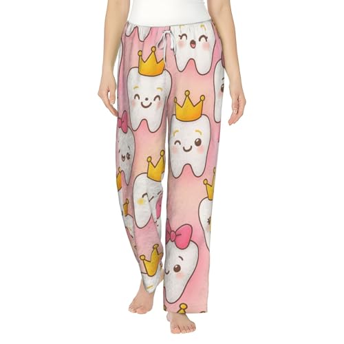 Pantalon de pyjama kawaii en polaire pour femme en flanelle chaude
