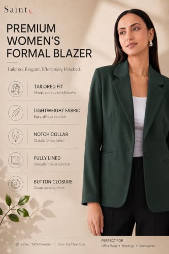 Image of SaintX Women's Premium Formal Blazer | Fully Lined | Regular Fit | 4-Way Stretchable Ultra-Light Fabric | Fashion-Forward | Office /Meetings (WB01)