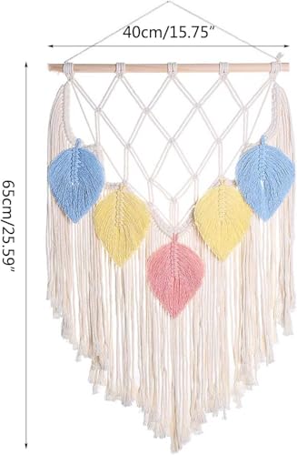 Image of Macrame Woven Wall Hanging Small Decor Boho Chic Bohemian Home Geometric Art Decor,(Size - W -16 in X H-24 in).