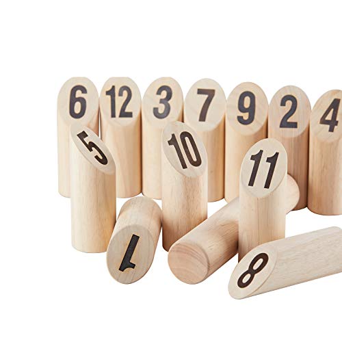 Viking Bowling Outdoor Play - Kubb Yard Game Set With Carrying Bag - Outdoor Bowling Set For Adults And Kids - Rubberwood Viking Bowling - Wooden Lawn Bowling Set - Giant Lawn Games - Outdoor Games #TOP5