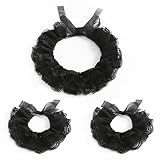 Lace Neck Ruffle Collar and Wrist Cuff Sleeves Detachable Clown Costume Accessories Black for Lolita Jester Pierrot Penny