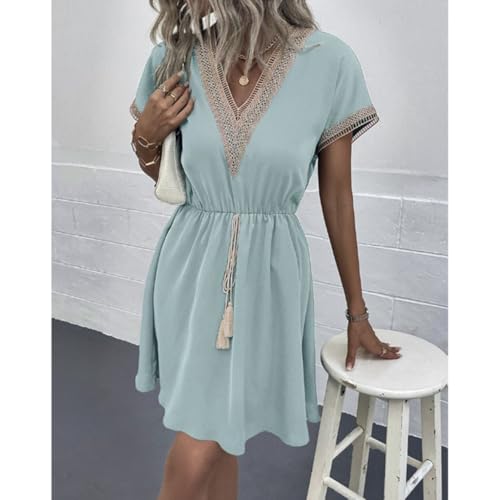 Robe midi évasée avec cordon de serrage réglable - 5