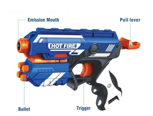 Image of Kidoyz Blaze Storm Foam Blaster Gun Toy, Toy Gun Dart Guns and Long Range Shooting Gun, (10 Foam Bullets and 10 Suction (Multicolored) Dart Bullets