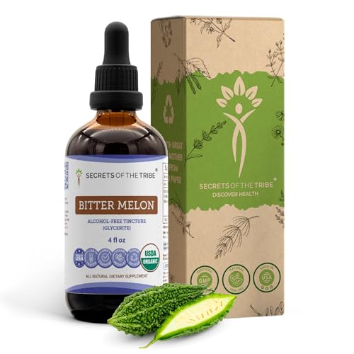 Secrets of the Tribe Bitter Melon USDA Organic | Alcohol-Free Extract, High-Potency Herbal Drops |