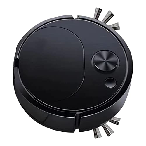 AYNEFY Robot de Barrido Inteligente, Aspiradora Automática 3 en 1, Robot de Barrido Inteligente Recargable de bajo Ruido para Manchas de Polvo en el Cabello, Negro con Cable de Carga USB
