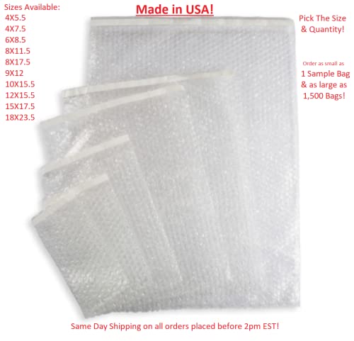 Bubble Out Bags 18 X 23.5” Inch Clear Lightweight 3/16” Bubble Cushioning Pouches Self-Sealing (Pack Of 10) #TOP2