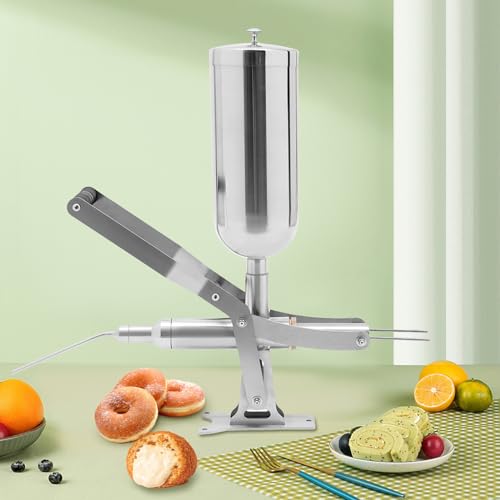 Ageanbri Stainless Steel Donut Filler 5L Manual Churro Filler, Donut Jelly Filler Injector Machine, Filling Machine for Commercial or Home Latin Fruit Machine for Home Restaurant Cafeteria Bakery