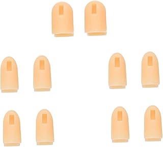 WOONEKY 10piezas Cubiertas De Dedos De Silicona Para Manicura Antideslizantes Para Práctica De Uñas Colores Alegres Repuestos Resistentes y Reutilizables