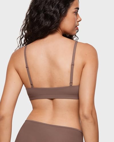 Image of INLYRIC Women's Inbarely Soft Plunge Bralette - Deep V Unlined Triangle No Padding No Underwire Sexy Comfort Sleep Bra