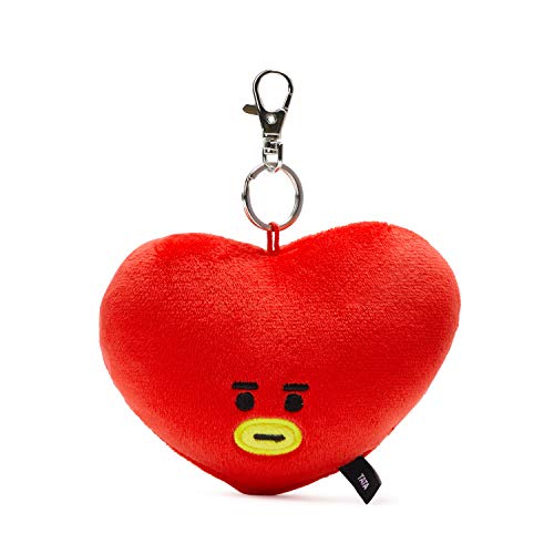 BT21 Official Merchandise by Line Friends - TATA Character Plush Doll Face Keychain Ring with Mirror Handbag Accessories