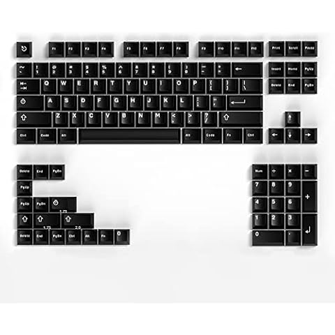Gliging Doubleshot Keycaps 60 Percent, Minimalist Style Black 125 Keys Keycaps Set, Cherry Profile Custom Keycap for 60/61/65/75/87% Cherry MX Mechanical Gaming Keyboard Cover