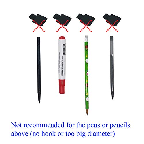 Volin Crik Pen Loop Holder, Self Adhesive Pu Leather Pen Holder, Durable Elastic Band Design Apple Pencil Holder For Laptop, Black Pen Holder For Planner, Notebooks, Journals, Calendars Pack Of 9 #TOP6