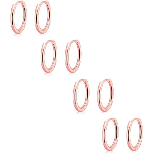 Small Gold Huggie Hoop Earrings Set for Women 14K Gold Plated Hypoallergenic Lightweight Earrings for Sensitive Ears Everyday Earrings Sets for Multiple Piercing Cartilage Hoop Earrings Stack Jewelry