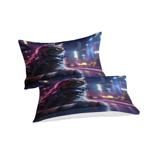 Ensemble de literie microfibre double avec impression chaton Cyberwind - 3