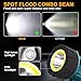 YIERBLUE Rechargeable Spotlight Floodlight Combo 120,000 High Lumen LED, IP67 Waterproof Spot Light COB Flood Light, Impact Resistant Handheld Spotlight with Foldable Stand and Detachable Red Lens