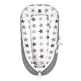 Baby Lounger for Newborn, Baby Nest Cover (0-24 Months), 100% Cotton Breathable Adjustable Portable Infant Lounger, Co Sleeper for Baby in Bed, Baby Essentials and Gifts