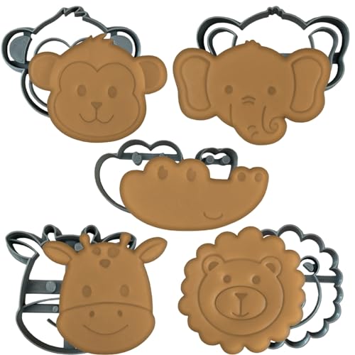 Moose Goods Lot de 5 emporte-pièces en forme d'animal de safari avec tampons – Ensemble...