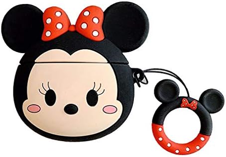 Airpods Case, 3D Cute Cartoon Airpods Cover Minnie Mouse Soft Silicone Rechargeable Headphone Cases,AirPods Case Protective Silicone Cover and Skin for Apple Airpods 1/2 Charging Case (Minine)