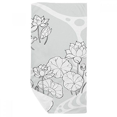 Plante serviette de bain douce feuille de lotus multicolore 35x70