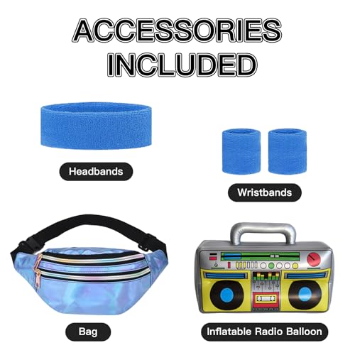 Disfraz Retro 80s 90s para Niños y Niñas 6 Piezas miniatura 2