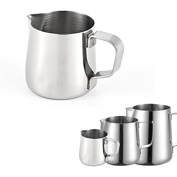 LATRAT 150 ml Milk Frothing Jug Stainless Steel Barista Accessories Coffee Creamer Milk Frother Jug Cup Perfect for Espresso Cappuccino and Latte