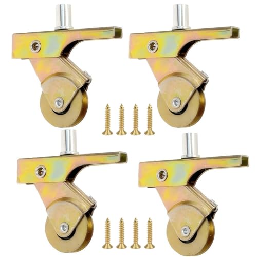 4-Pack Sliding Screen Door Wheels Replacements, Metal Housing with 1 inch Steel Wheel, Durable and Silent, Replaces B 701, B 702 and B 814 Used on Both Top and Bottom