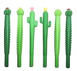 Set of 6 Barrel Cactus Pens Saguaro Cactus Pen Assorted Gel Cute Stationary Souvenir Southwest Cowgirl-Assorted Barrel Cactus (six pcs)