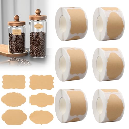 1000 pièces d'étiquettes adhésives, étiquettes pour pots de confiture, autocollants, étiquettes pour cadeaux, autocollants décoratifs pour bouteilles, emballages...